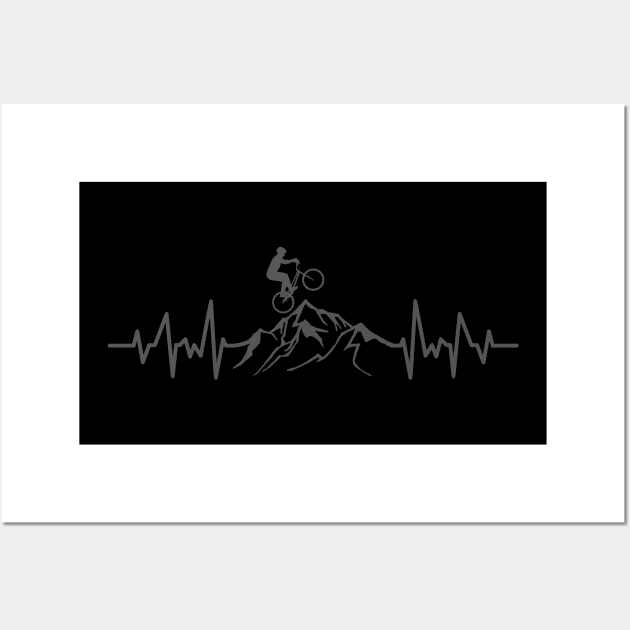 Cycling Heartbeat, Cycling, Mountain Bike, Biking, Cyclist, Heartbeat, Bicycling, Biker, Bicycle, Bmx Rider, BMX Extreme, Bmx Racing, Bmx Life, Bmx Rider Wall Art by DESIGN SPOTLIGHT